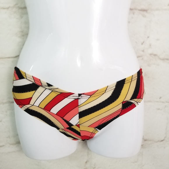 Sexy S Black Red Tan Coral 2 Piece Thong Bikini - Picture 4 of 12